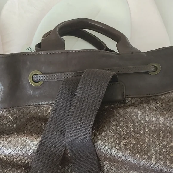 Dark Brown Woven Tote Bag - Picture 6 of 8